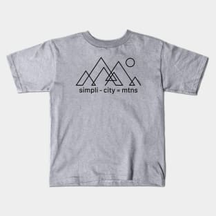 Simplicity = Mountains Kids T-Shirt